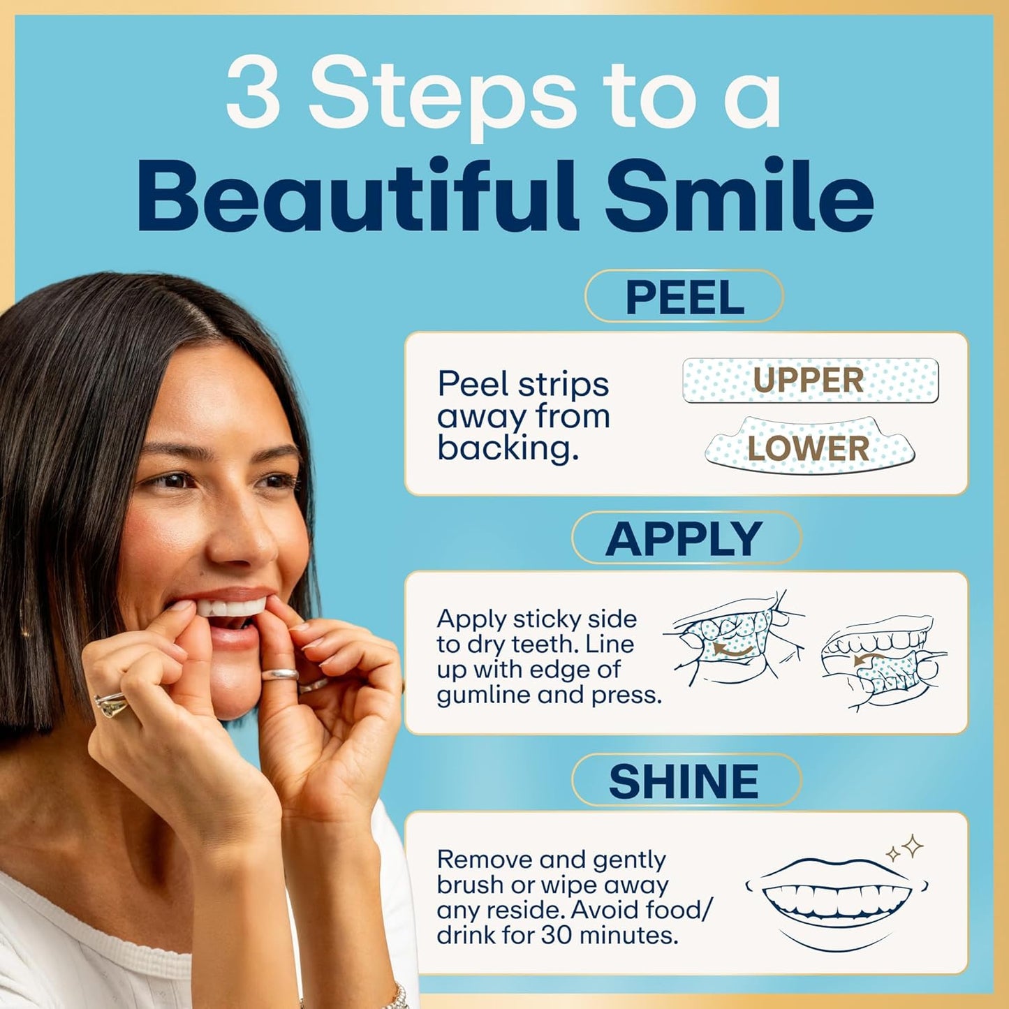 Lumineux Teeth Whitening Strips Kit - 9 Treatments (1 Month) - Peroxide Free - Enamel Safe for Whiter Teeth - Whitening Without The Sensitivity - Dentist Formulated - Sensitivity Free