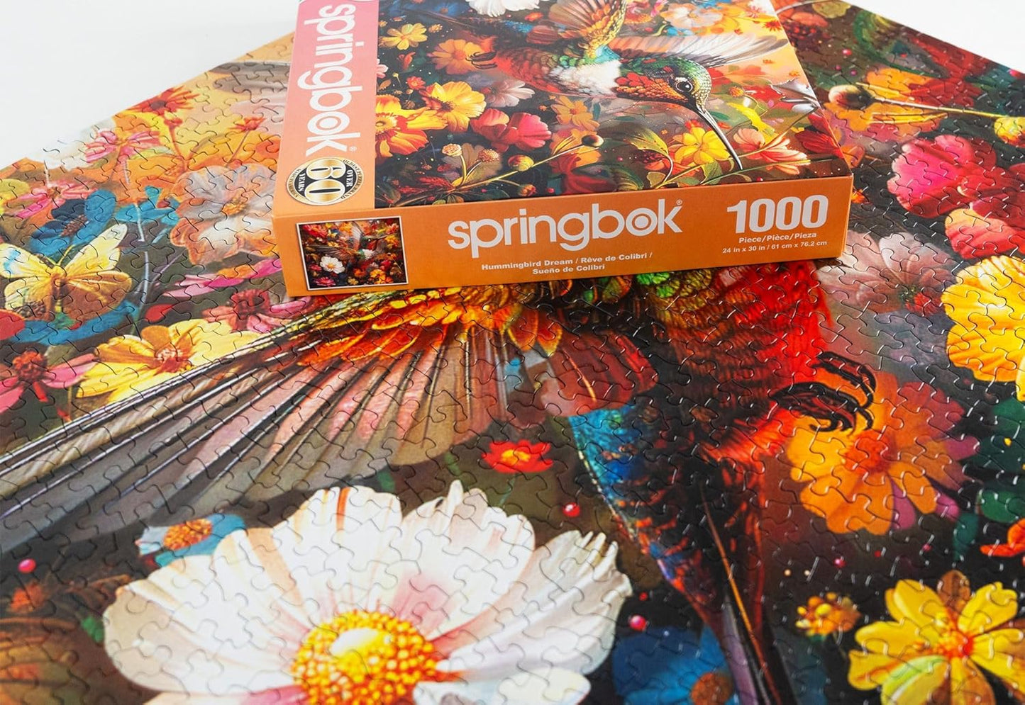 Springbok Hummingbird Dream 1000 Piece Puzzle for Adults - Featuring a Vivid Hummingbird and Flowers