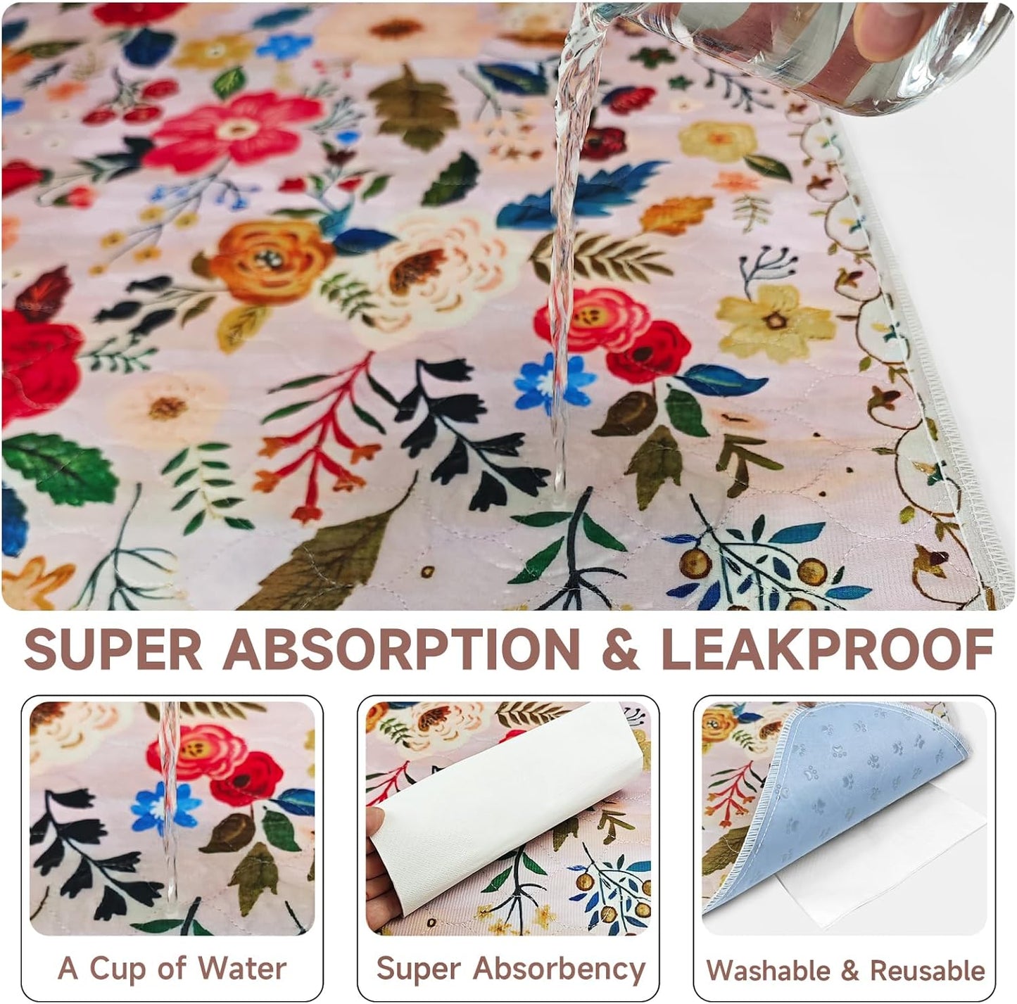 Washable Pee Pads for Dogs 2 Pack, Puppy Pads with Pheromones, 2026 Upgraded PuppyPad 48"x32" Super Absorbent Quick Dry Dog Training Pads, Waterproof & Non-Slip Whelping Pads for Crate,Floor,Sofa