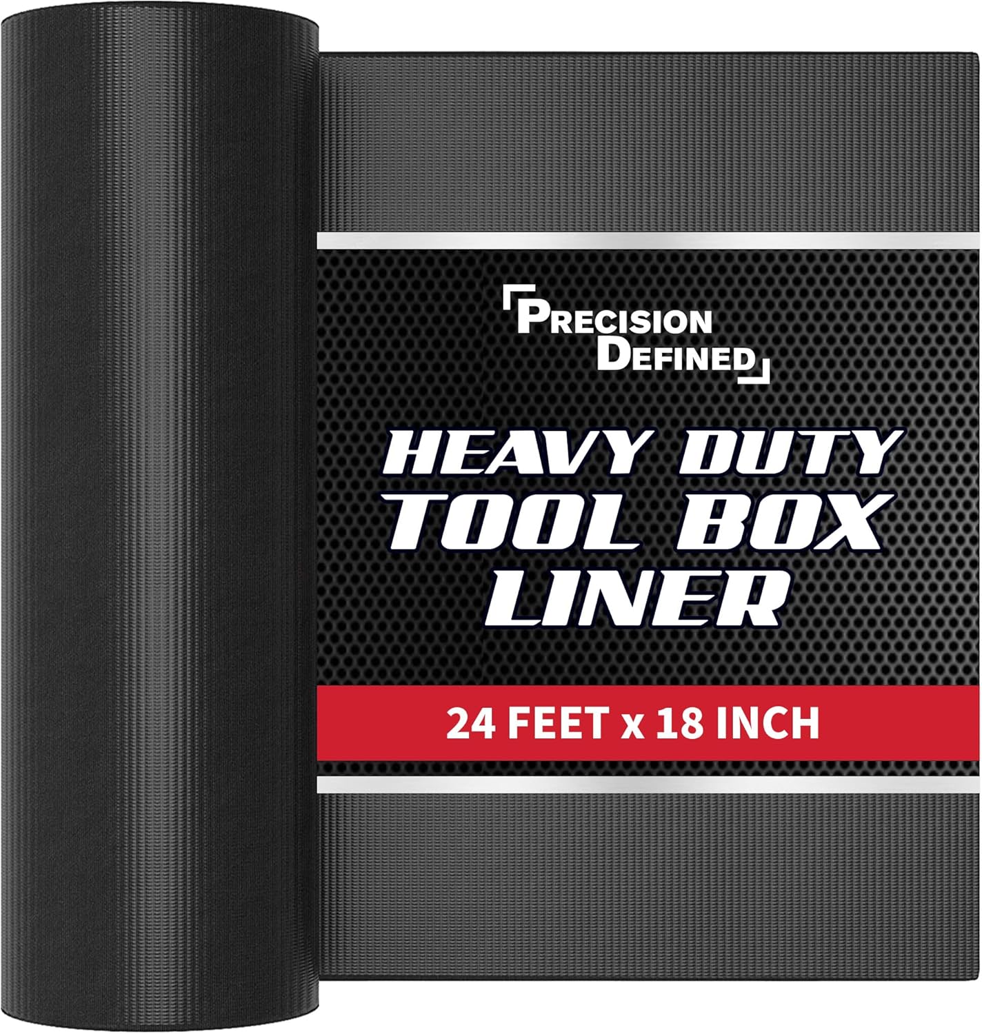 Precision Defined Professional Grade Tool Box Liner, Black | Tool Box Drawer Liner, Shelf Liner Non Slip Mat, Thick Cabinet Shelf Liner, Toolbox Drawer Liners, Tool Chest, Workbench Mat (24 ft x 18")