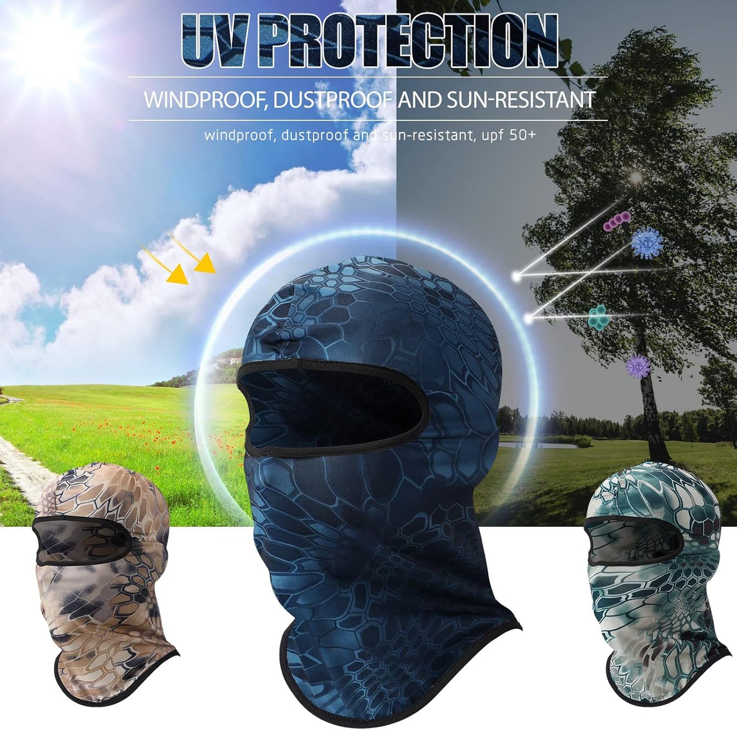 30 Pcs Balaclava Ski Face Mask Full Face Cover Mask UV Protection Cooling Neck Gaiter Summer for Men Women Winter Outdoor