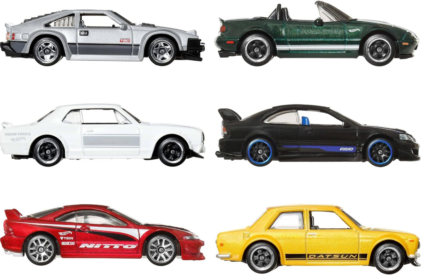 Hot Wheels 1:64 Scale Die-Cast Toy Cars, Set of 6 Japanese Vehicles with Elevated Deco (Styles May Vary)