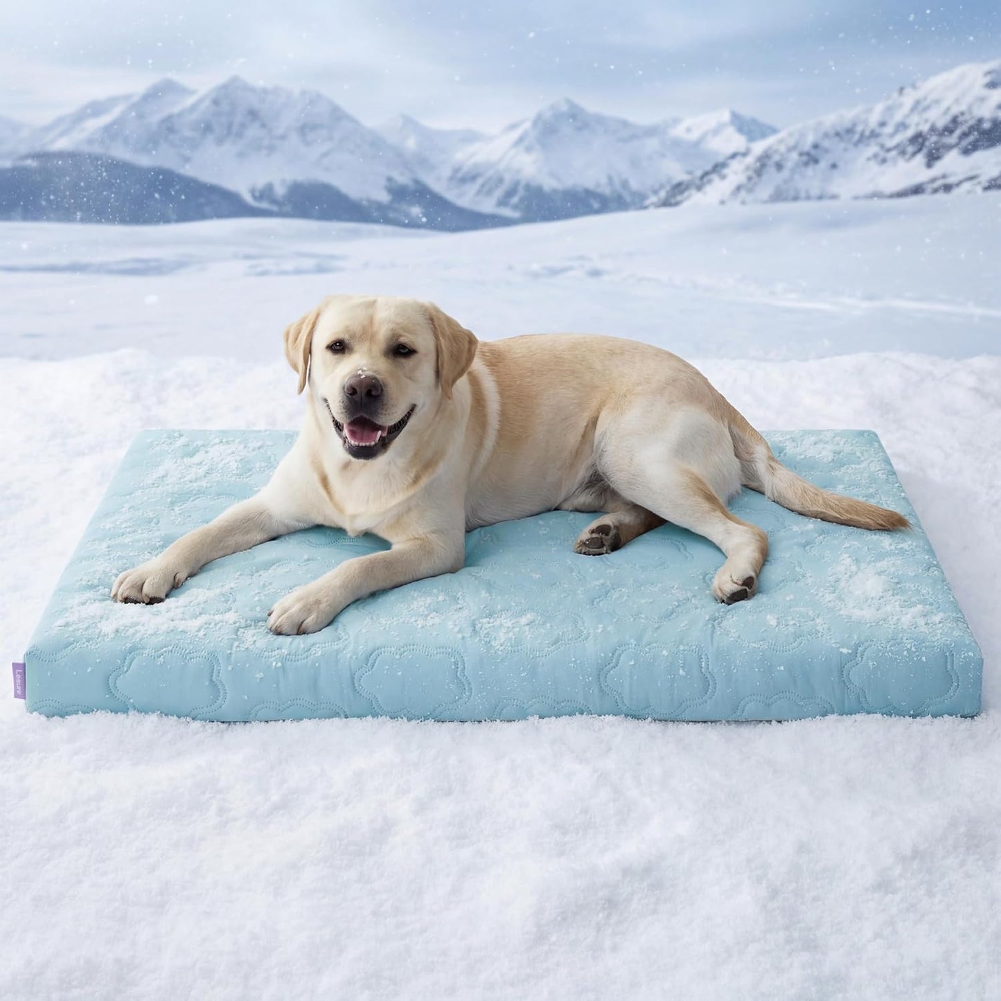 LE SURE Orthopedic Cooling Dog Bed, XXL Q-Max>0.5 Cooling Mat with Removable Washable Cover, Breathable Egg Crate Foam Non-Slip Summer Pad for Extra Large Active/Senior/Long-Haired Pets, 47x29 Inch
