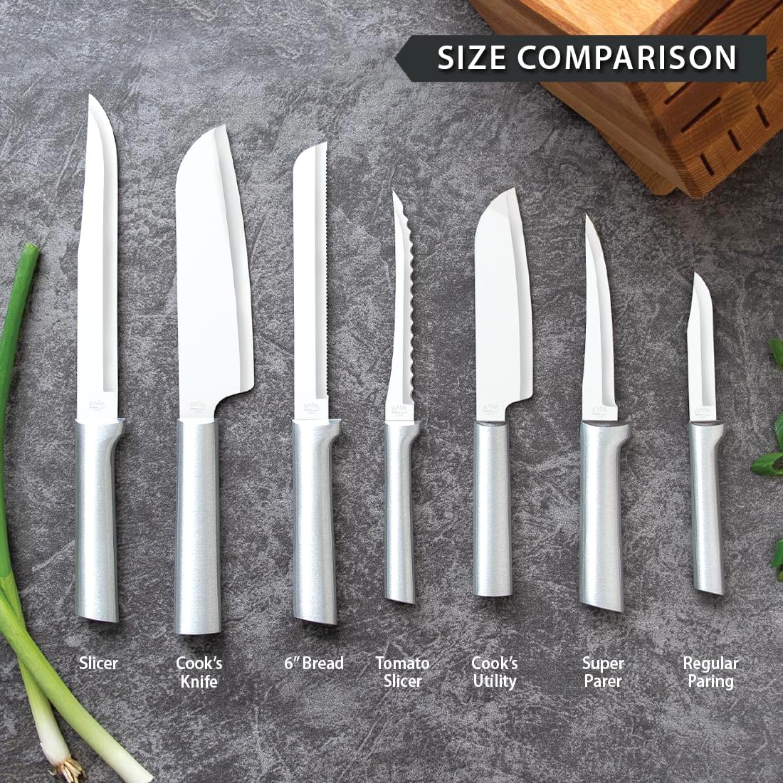 Rada Cutlery Cook’s Knife (R134), 6.25" Stainless Steel Blade, Silver Handle