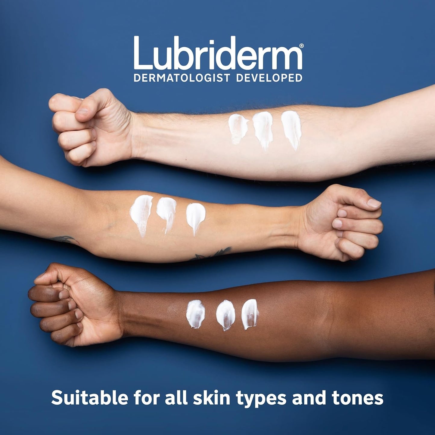 Lubriderm Daily Moisture Lotion + Pro-Ceramide, Shea Butter & Glycerin, Hydrating Face, Hand & Body Lotion, 24-hour Moisturizer for Dry Skin, Paraben & Dye Free, Scented, Non-Greasy, 24 FL OZ