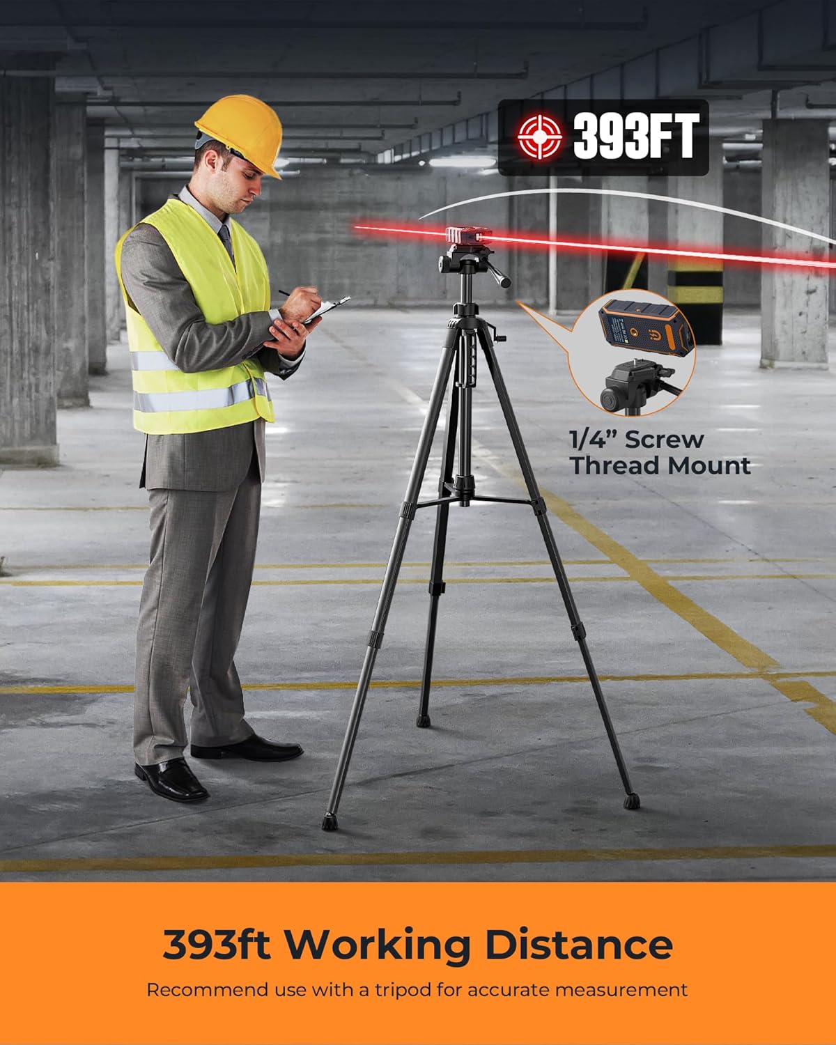 Dual Laser Measuring Tool, CIGMAN 393Ft Bilateral Laser Measurement Tool Color Backlit LCD Display, Rechargeable Laser Measure with 6 Units Ft/in/M, Angle Sensor, Multiple Measure Mode, Magnetic Back