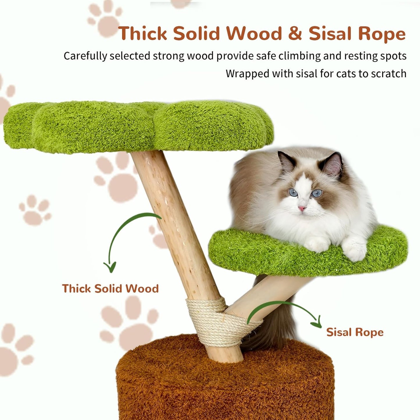 Modern Cat Tree Tower: 58Inch Tall Cat Tree for Large Cats with Multi Condos - Indoor Wood Cat Tree House Sturdy with Scratching Post