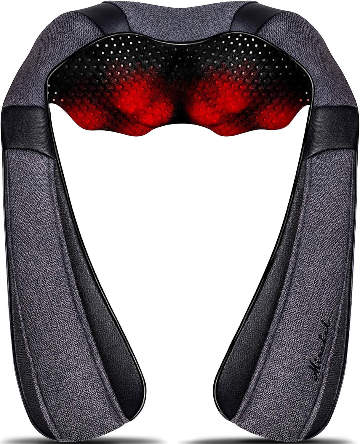 Mirakel Neck Massager for Pain Relief Deep Tissue, Shiatsu Shoulder & Back Massager with Heat, Electric Kneading Whole Body Massage - Mothers Day Gifts for Mom, Wife, Women, Dad, Men (NOT Cordless)