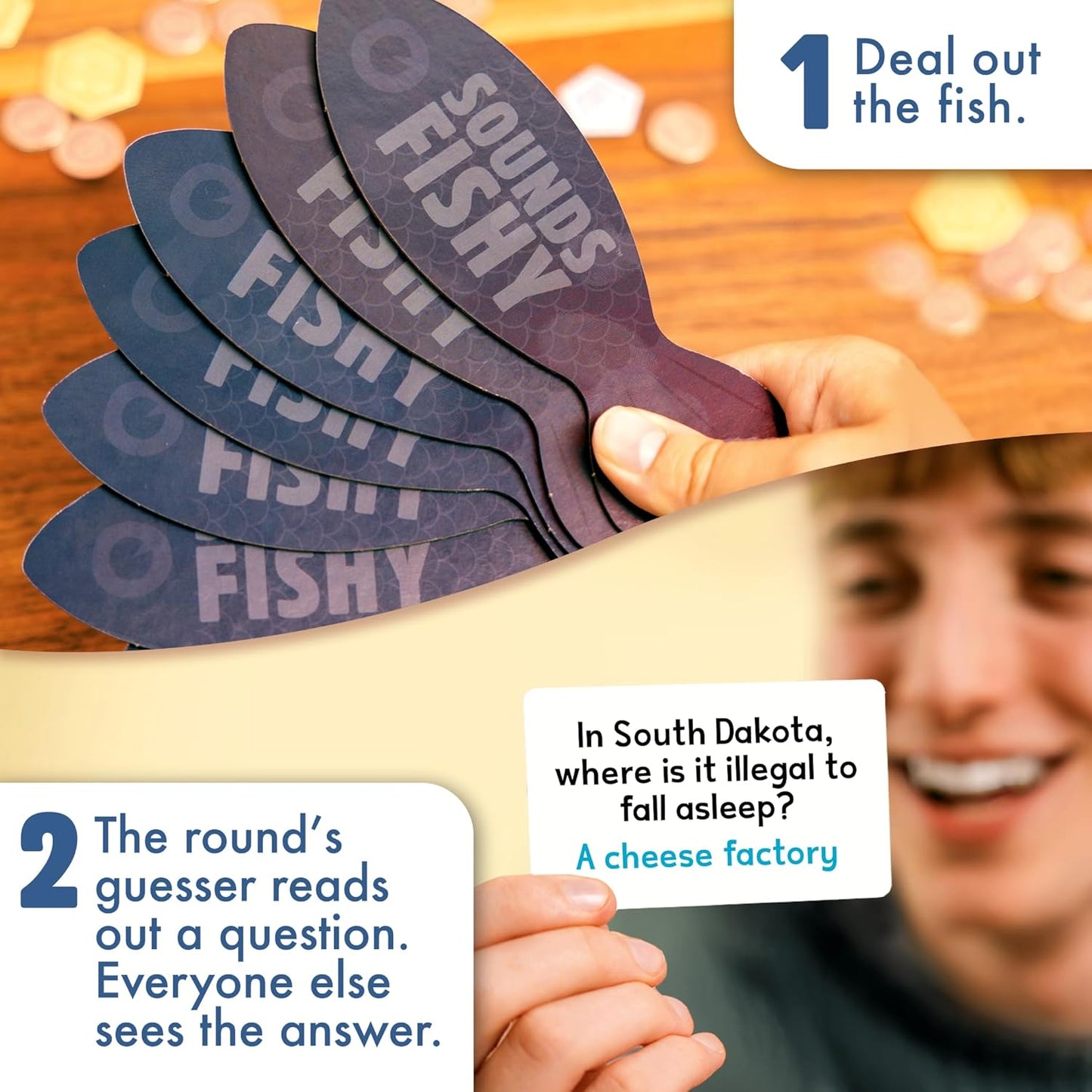 Big Potato Sounds Fishy Board Game: The Bluffing Family Game for Kids 10+ - Best New Family Quiz Games, Trivia Games for Groups of People