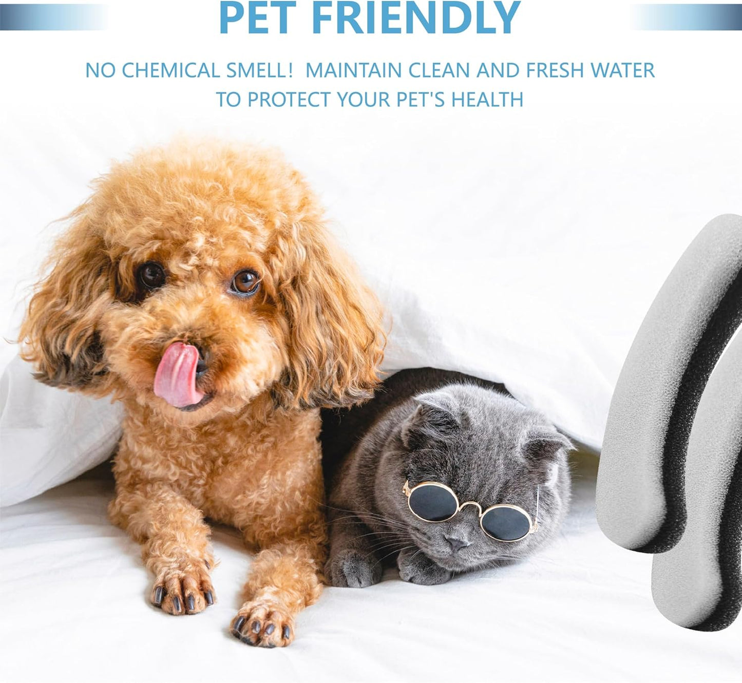 12-Pack Dog Water Fountain Replacement Filters, Compatible with DF10 DF30 Automatic Dog Water Bowl Dispenser, Foam Sponge & Carbon Pet Fountain Filters for Dogs & Cats