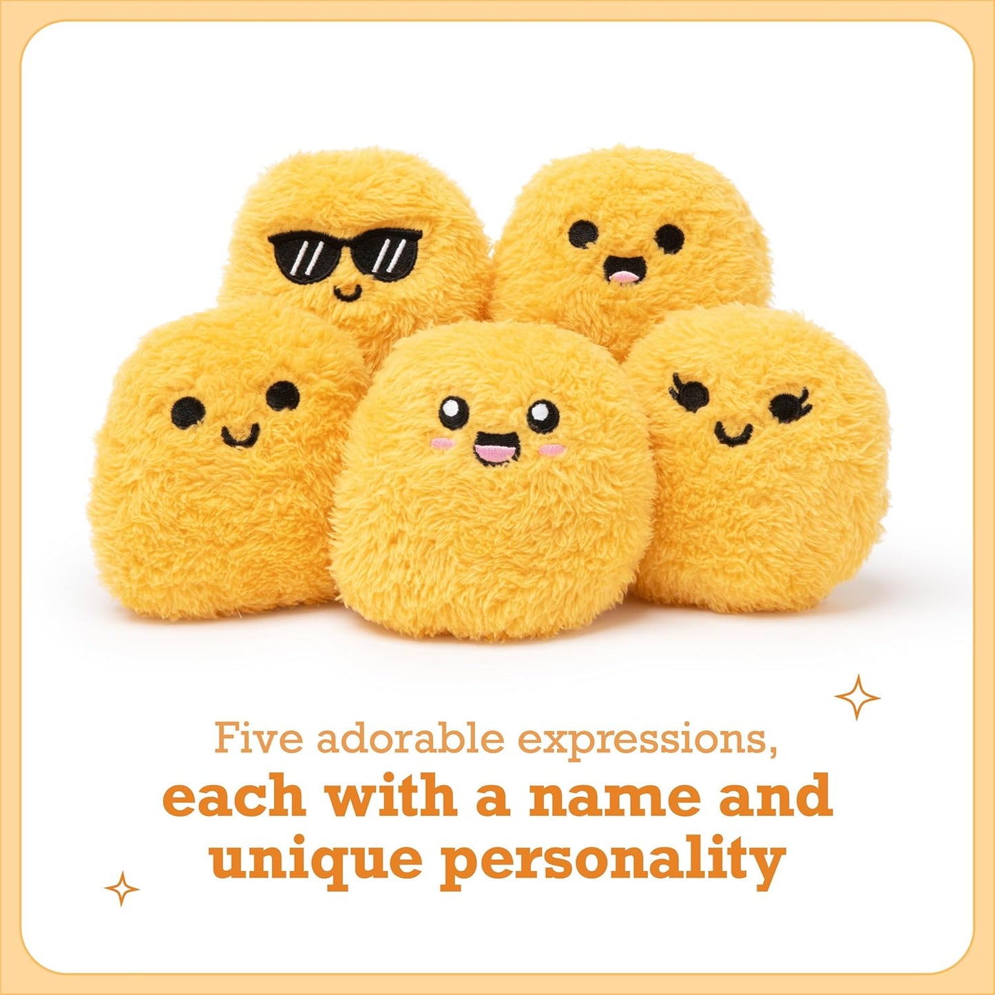 Emotional Support Nuggets by Relatable, Easter Plush Cuddly Stuffed Animals and Toys, Cute Easter Basket Stuffers, Non Candy Easter Gift Basket Ideas, Includes 5 Plushies with Carrying Basket