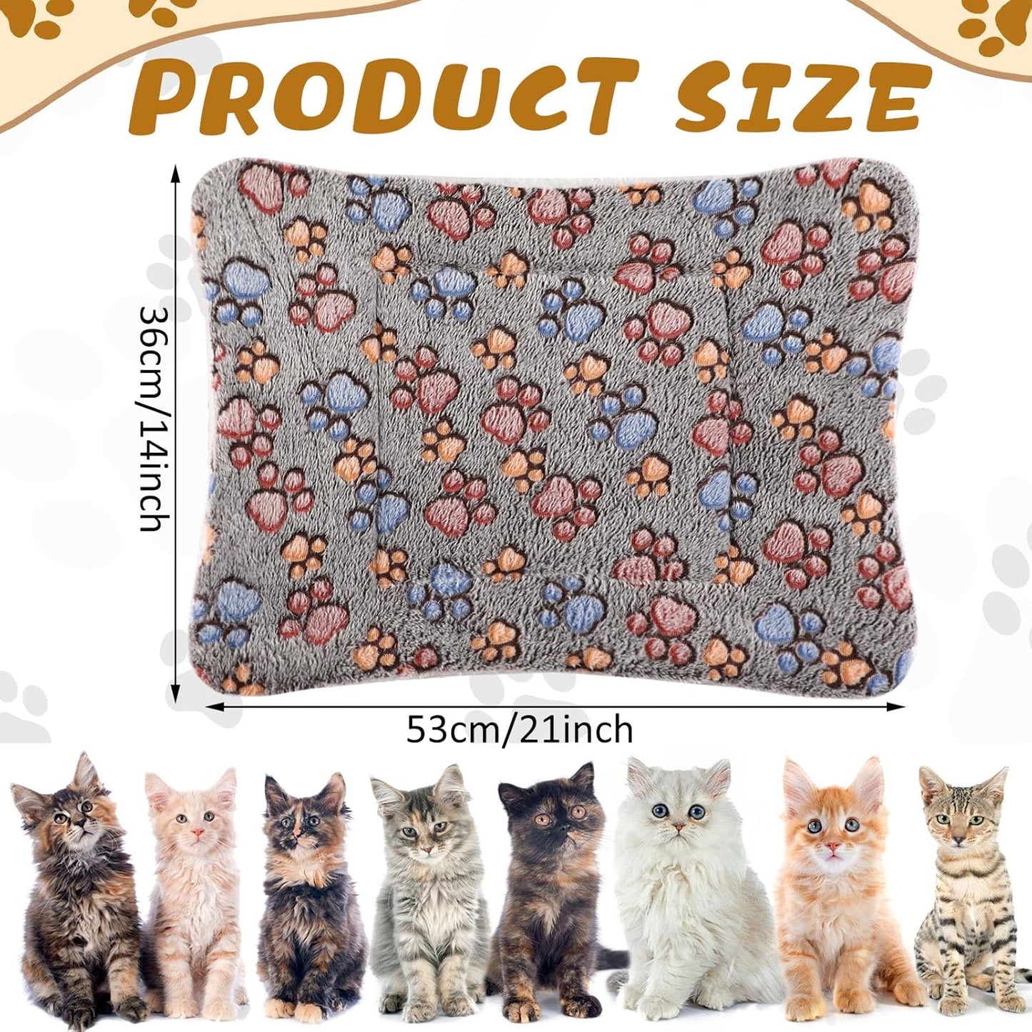 Tuanse 4 Pack Ultra Soft Dog Cat Bed Mat Small Animal Guinea Pig Bed with Cute Print Reversible Fleece Dog Crate Kennel Pad Cozy Washable Thickened Hamster Pet Beds Mat(21 x 14 Inches,Gray)