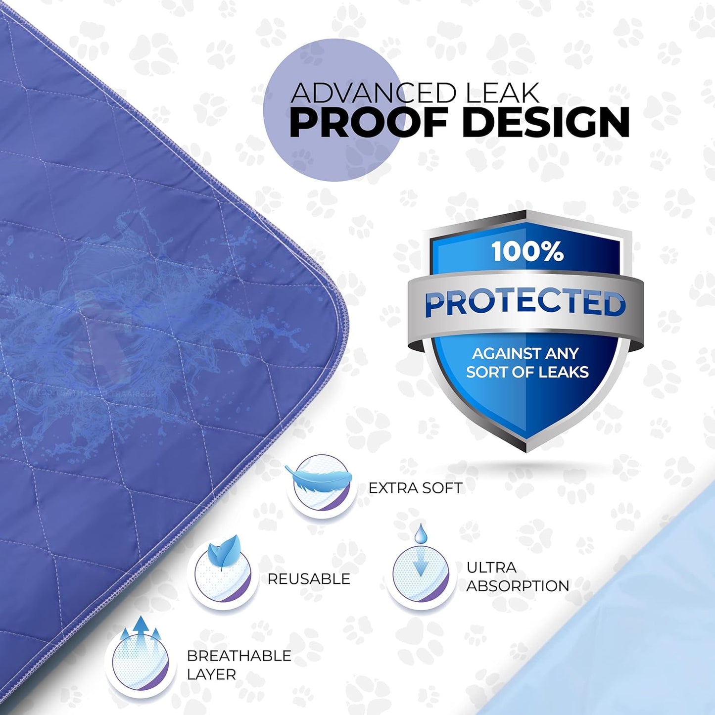 Beck’s USA Made Reusable Pet Pee Pads for Dog & Cat Pee Problems|Advanced Leak Free Design + Color Change Wetness Indicator| 1 Pad= 500 Disposable |Crate Training Waterproof Puppy Pad or Cat Pee Pad