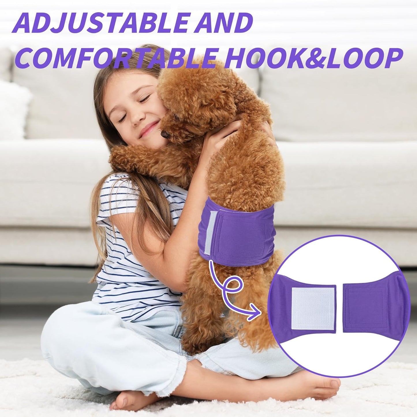 MICOOYO Male Dog Belly Bands Washable, Reusable Dog Diapers Male, Doggy Diapers for Puppy Training, Incontinence, Marking, S, Pack of 3