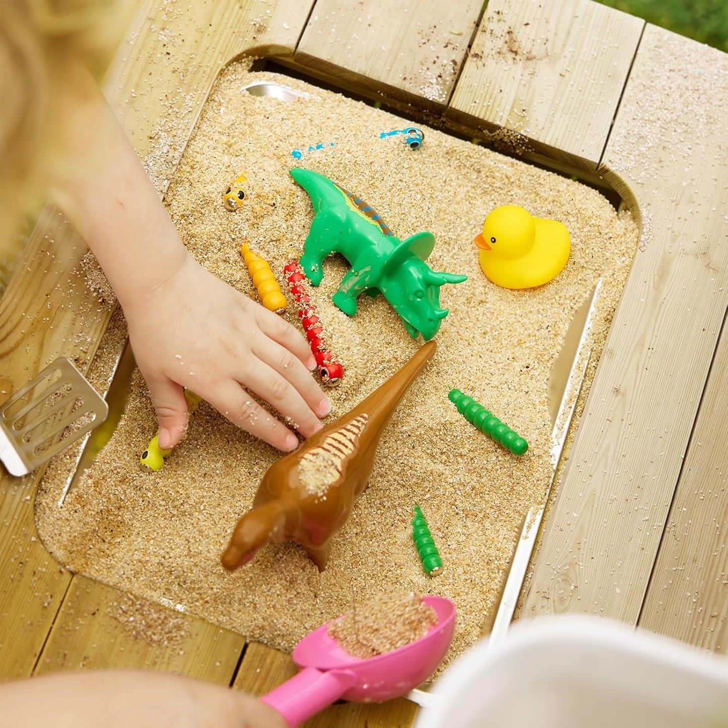 Tiny Land Outdoor Mud Kitchen for Kids, Wooden Play Kitchen with Water Tank, Water & Cooking Play, Sensory Fun, Weather-Resistant with Storage, Ideal for Toddlers Ages 3+
