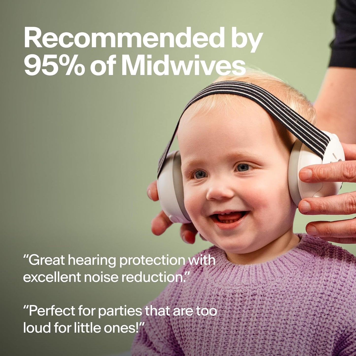Alpine Muffy Baby Ear Protection for Babies and Toddlers up to 36 Months - CE & ANSI Certified - Noise Reduction Earmuffs - Comfortable Baby Headphones Against Hearing Damage & Improves Sleep - Green