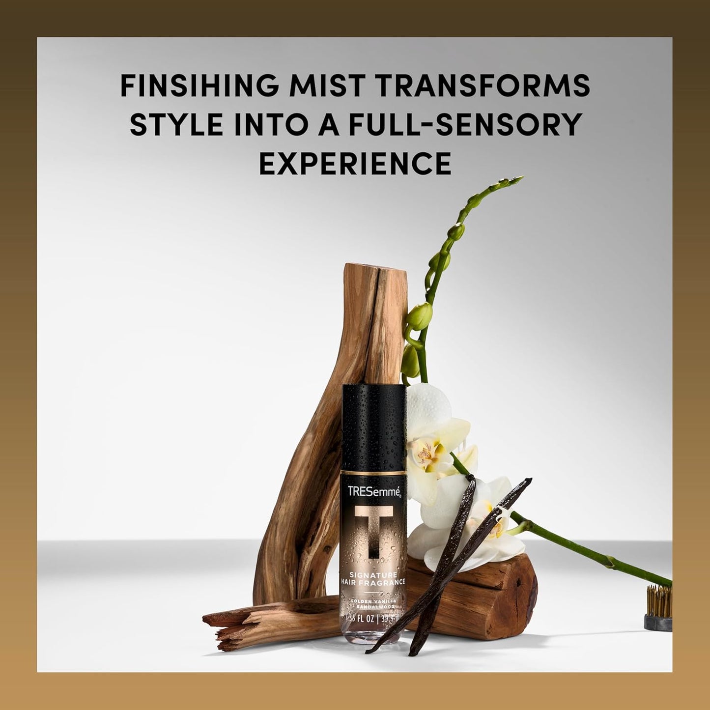 TRESemmé A-List Collection Signature Hair Fragrance 1 ct Golden Vanilla + Sandalwood Formulated Without Phthalates, Parabens + Synthetic Dyes, Developed & Safe for All Hair Types, 1.35 FL OZ