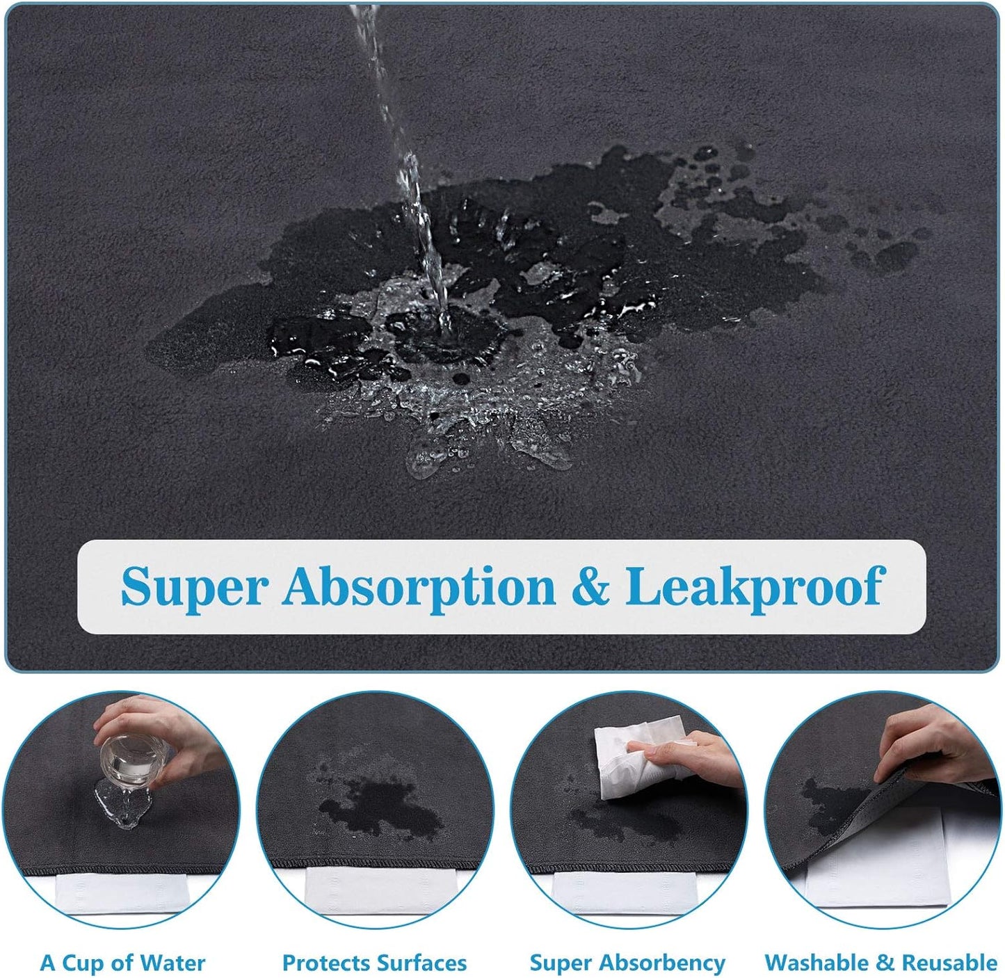 SIWA MARY Washable Pee Pads for Dogs, 48"x48" Reusable Pee Pads Non-Slip Dog Pee Pads Heavy Absorbency Puppy Pee Pads Quick Dry Whelping Pads/Waterproof Puppy Training Pad for Playpen, Crate, Floor
