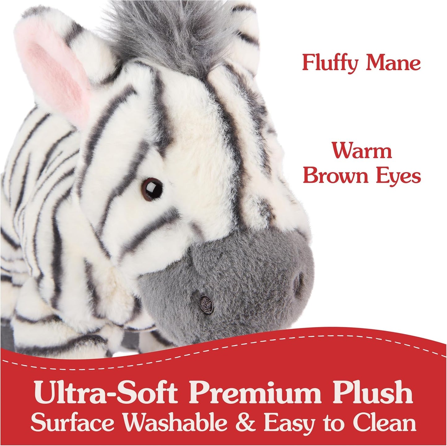 GUND Gemma Zebra Plush, Zebra Stuffed Animal for Ages 1 and Up, Gray/White, 12"
