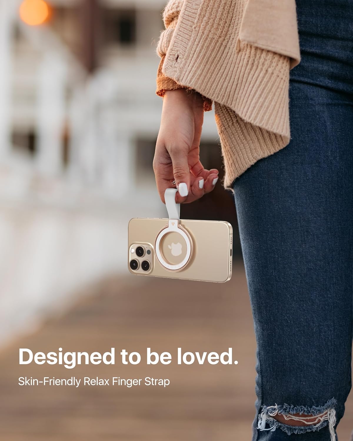 andobil [2026 Unrivaled Stability] Magnetic Phone Grip Holder for MagSafe Ring Stand Holder Kickstand Compatible with MagSafe Accessories for iPhone 17 Air 16 Pro Max Plus 15/14/13/12&Android,Rosegold