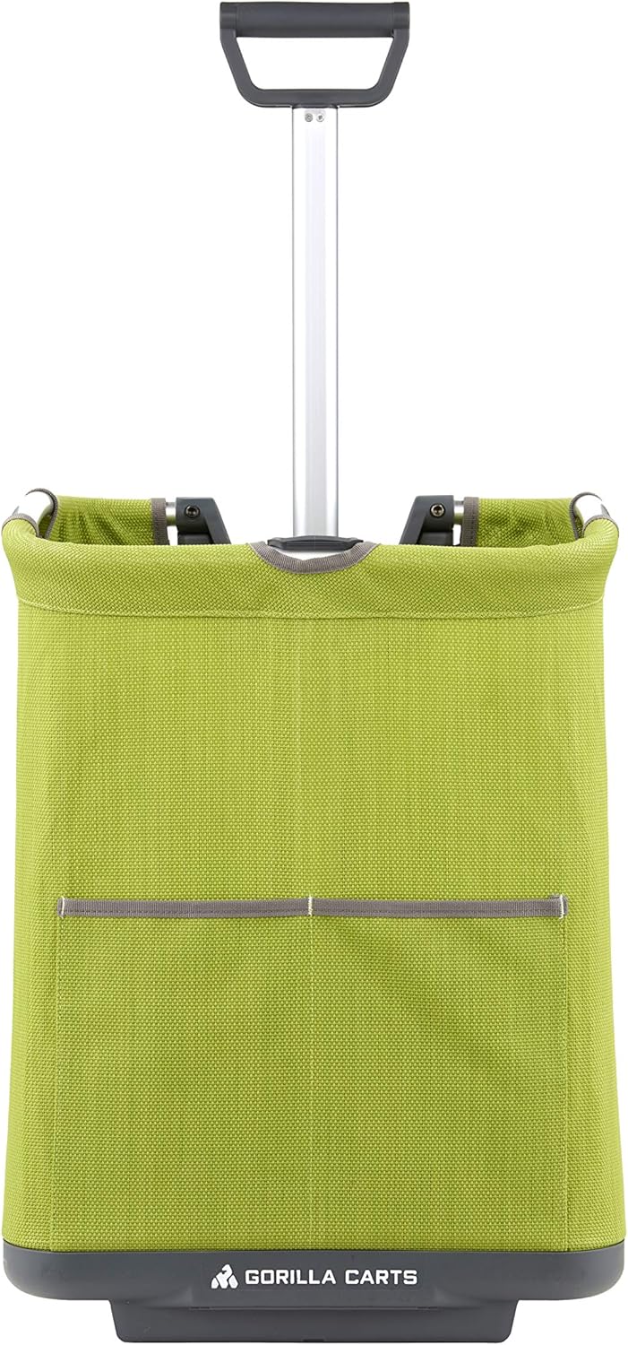 Gorilla Carts GCSS-11G-COM Collapsible Soft-Sided Folding Garden Cart, 150-Pound Capacity, Green