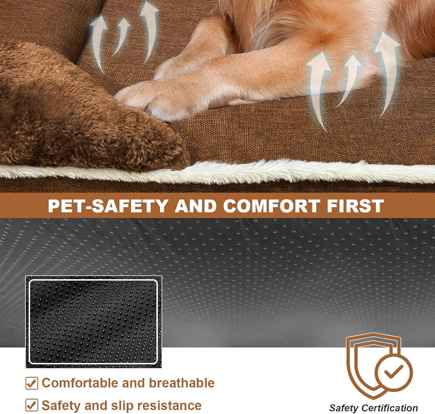 Heated Pet Bed for Cat & Puppy, 20×20In Dog Beds with Memory Foam Pet Bed, Nine Gears Smart Switch Dog Sofa with Timer, Washable Removable Cotton Sleeve, Soft and Comfortable