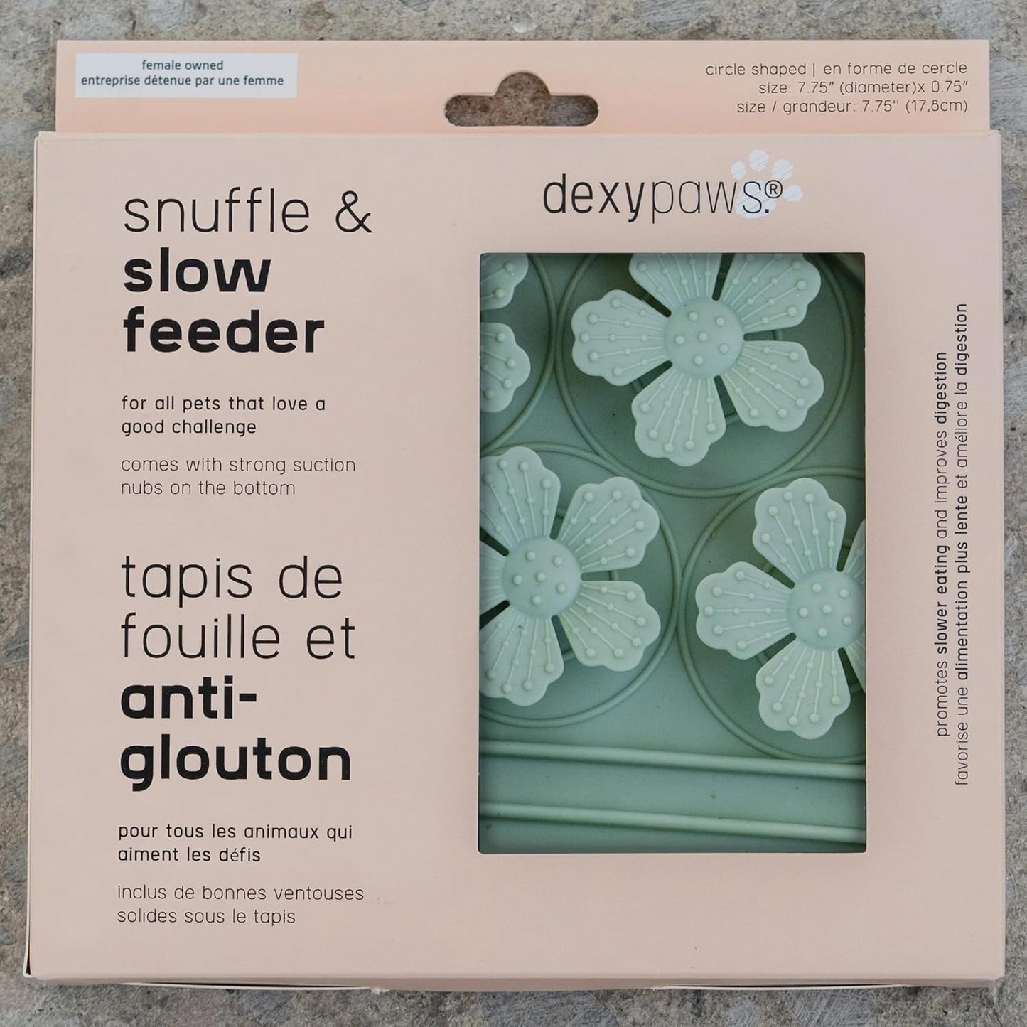 Hide & Seek Slow Feeder - Sage Green - Dog & Pet, Meal & Treat Feeding Accessory, Fits in Most 8" Bowls, Suction Base, Food-Grade Silicone