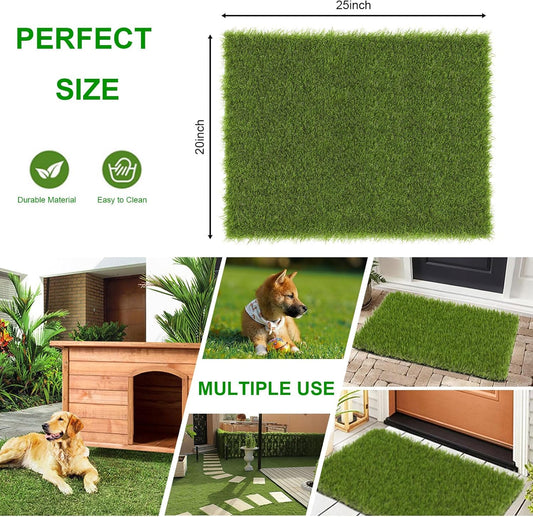SHACOS Artificial Grass Pad for Dogs 20x25 inches Dog Pee Grass Potty Training Pads for Puppies Replacement Turf Reusable Dog Training Mat with Drainage Holes Outdoor Rug Patio Lawn Decoration