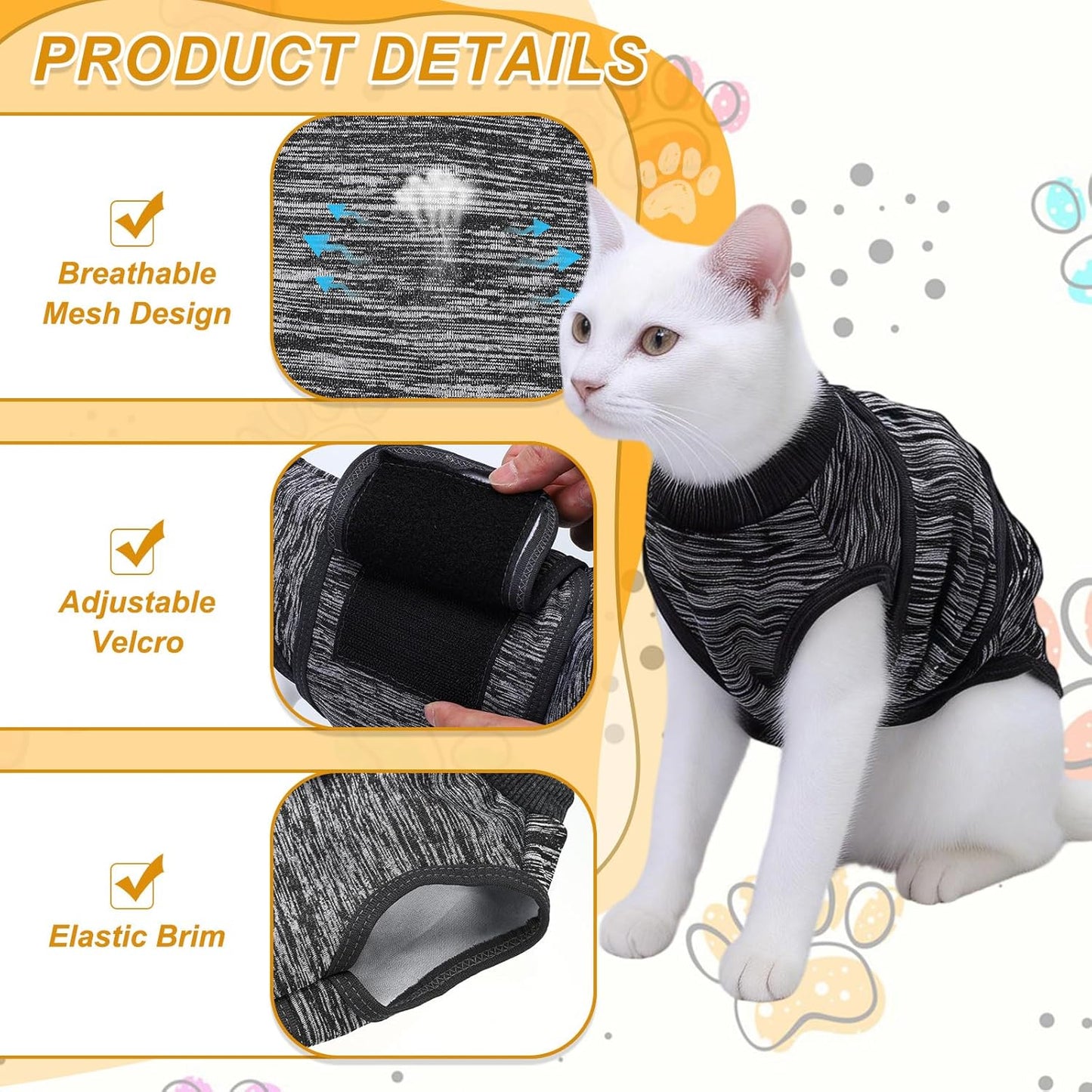 Dog Anxiety Calming Hoodie, Breathable Dog Anxiety Jacket Vest Coat Adjustable Pet Hoodie with Hood, Keep Pet Calm, S, (Dark Gray), Intended for Thunder/Fireworks/Separation