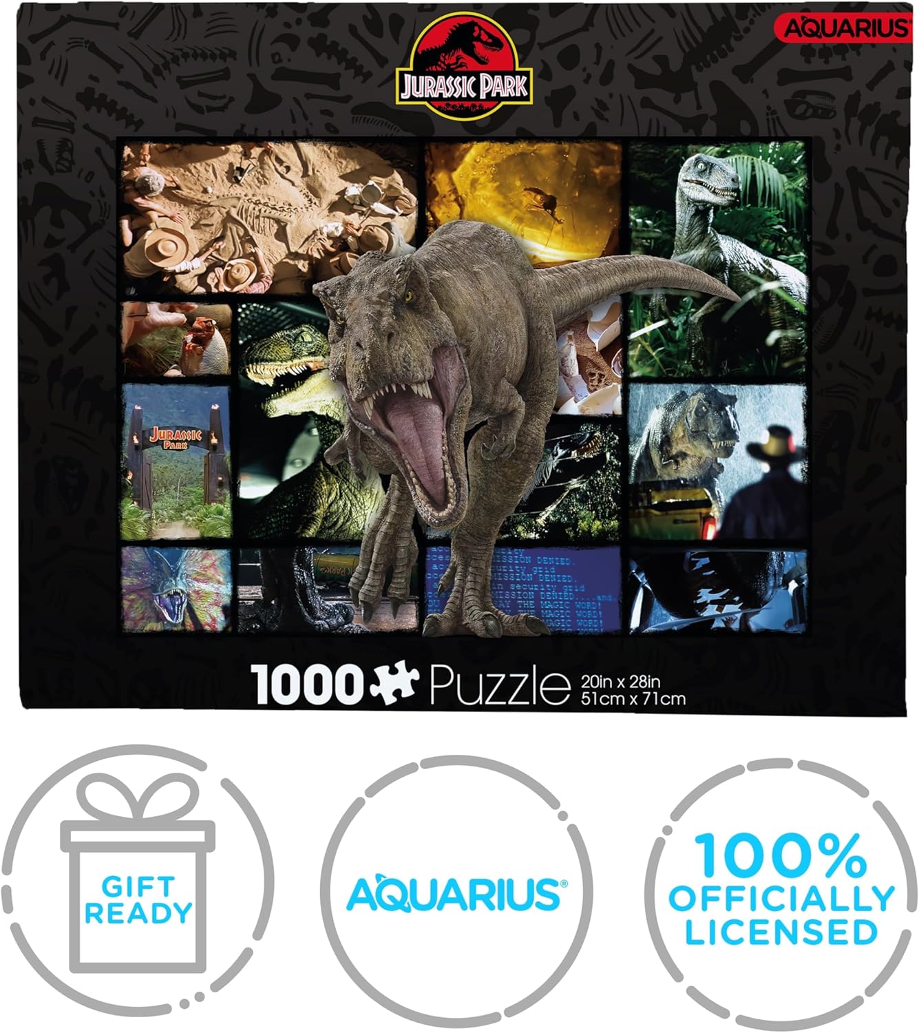 Aquarius Jurassic World Collage Puzzle (1000 Piece Jigsaw Puzzle) - Officially Licensed Jurassic World Merchandise & Collectibles - Glare Free - Precision Fit, 22'' x 28''
