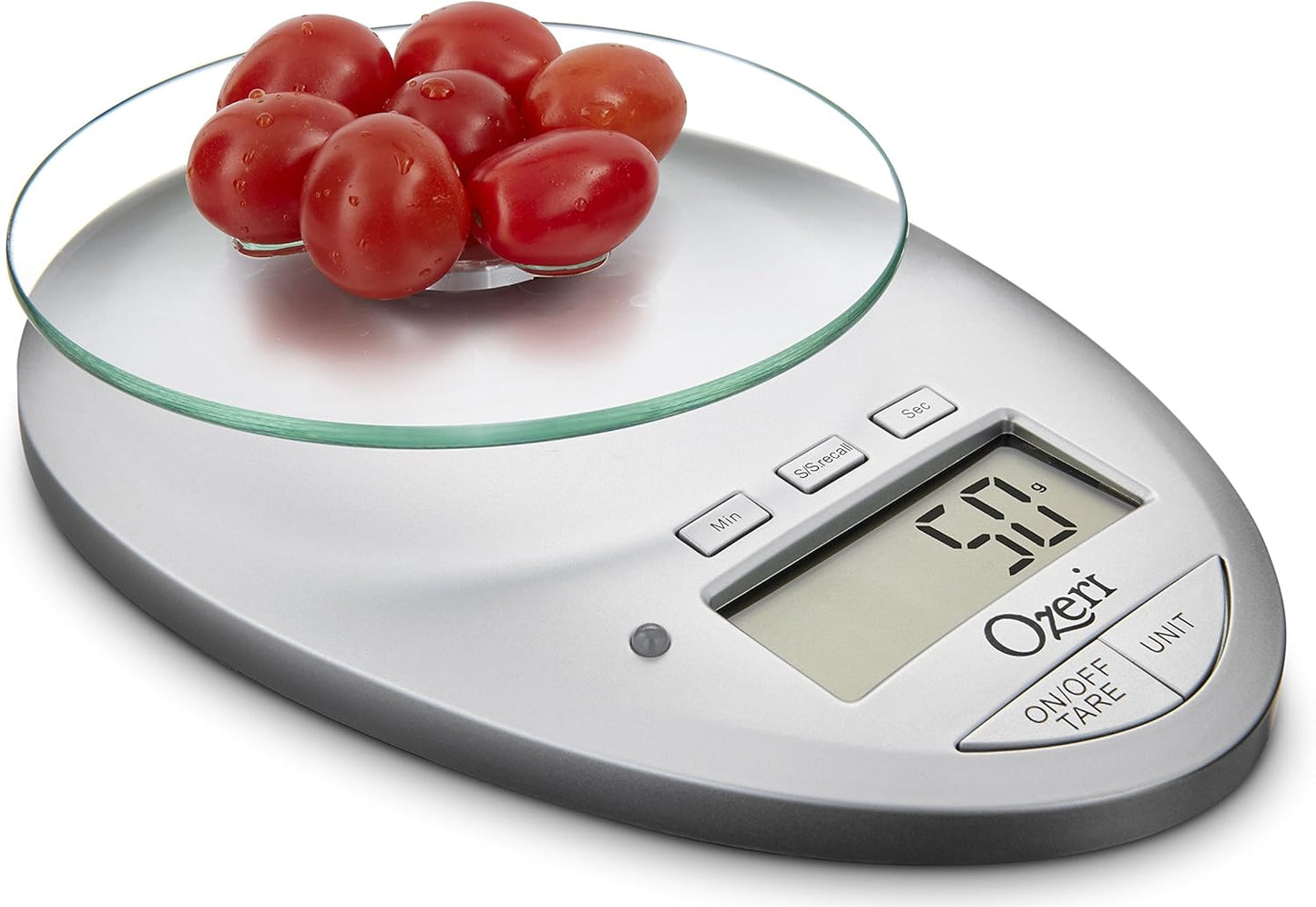 Ozeri Pro II Digital Kitchen Scale with Removable Glass Platform and Countdown Kitchen Timer (1 g to 12 lbs Capacity)