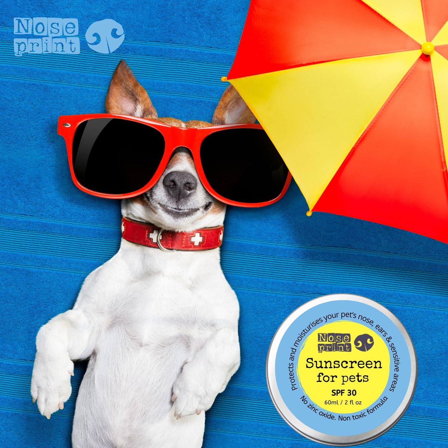 SPF 30 Pet Sunscreen | sun Protection For Pets 60 ML | Moisturising Sunscreen For Dogs And Cat Non-Toxic Formula Dog Nose | Dog Paw Balm Sun Cream Balm | Dog Sun Protection