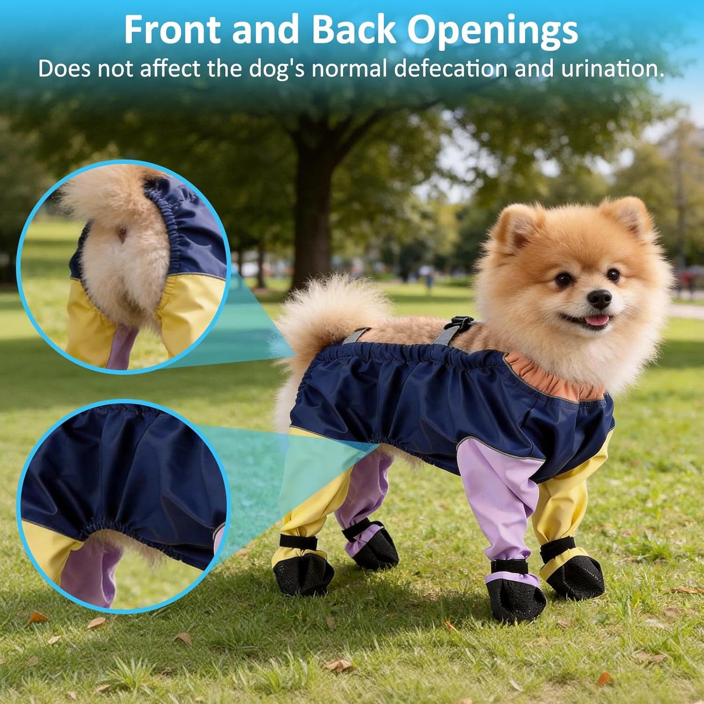 Dog Suspender Booties, Dog Rain Boots with Suspender, Breathable Waterproof Pets Boots, Adjustable Dogs Paws Boot Rain Shoes Leggings for Snow and Rain Days Small to Medium Dogs (Mixed Color, XL)