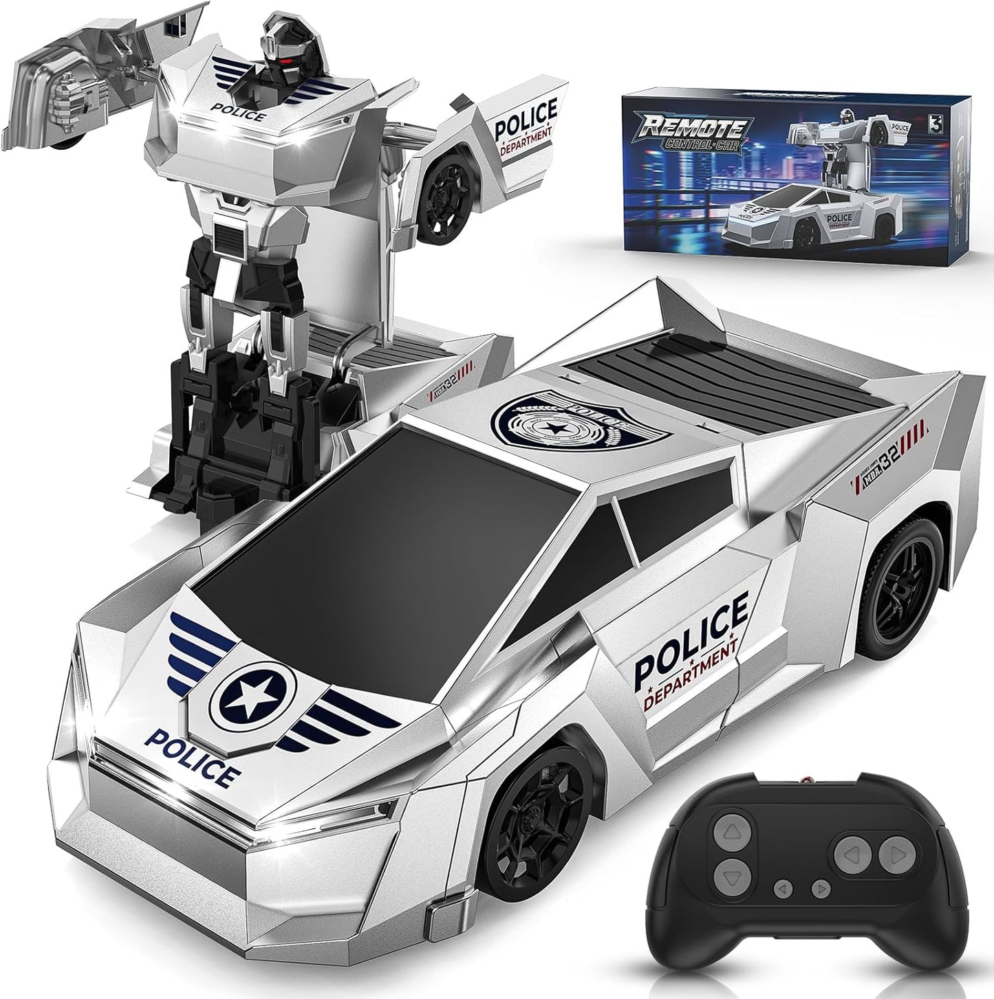 Transform RC Cars Robot, 2.4Ghz 1:18 Scale Remote Control Car Toys for Boys 4-7 8-12, One Button Deformation 360° Rotation Christmas Birthday Gifts Toys for Boys Girls