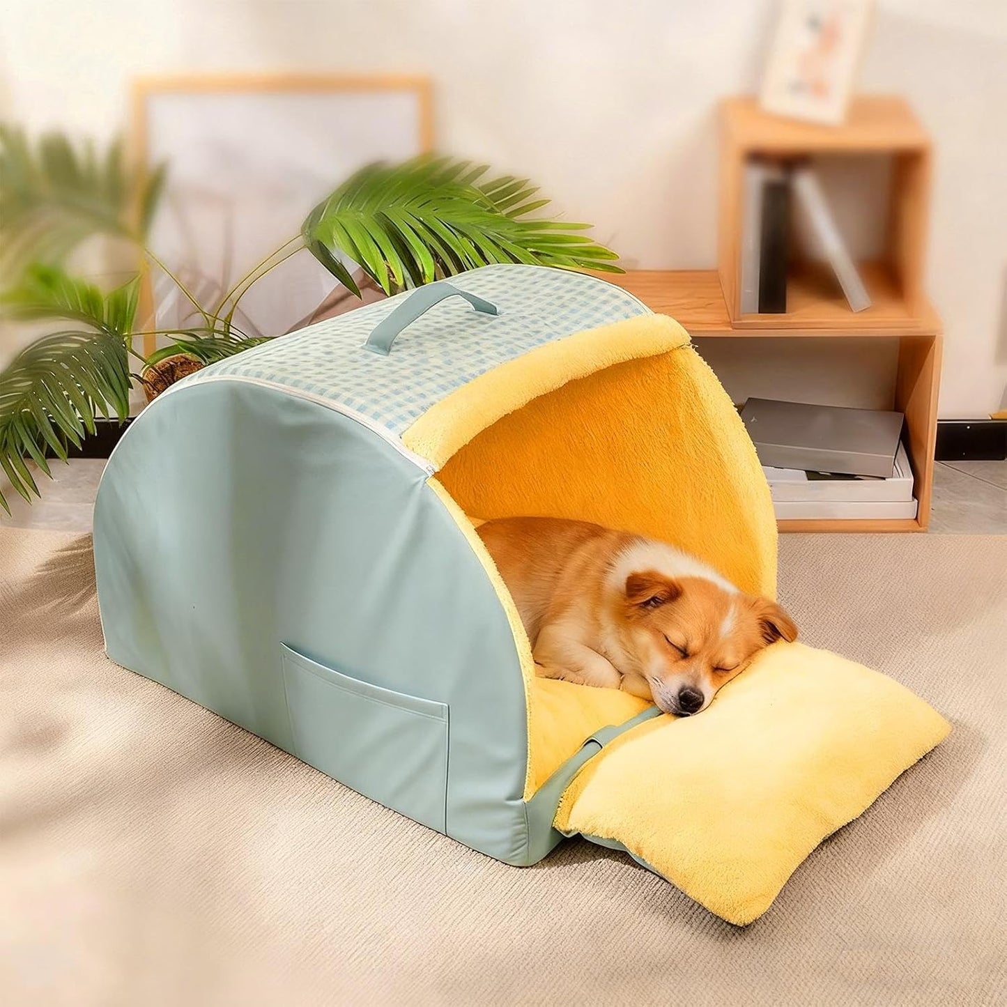 Cat Bed Cave - Soft Plush Windproof Nest | Indoor House for Cats with Comfortable Sleeping Space for Winter, Outdoor Relaxation, Home, Travel, Bedroom, Balcony, Small Pets