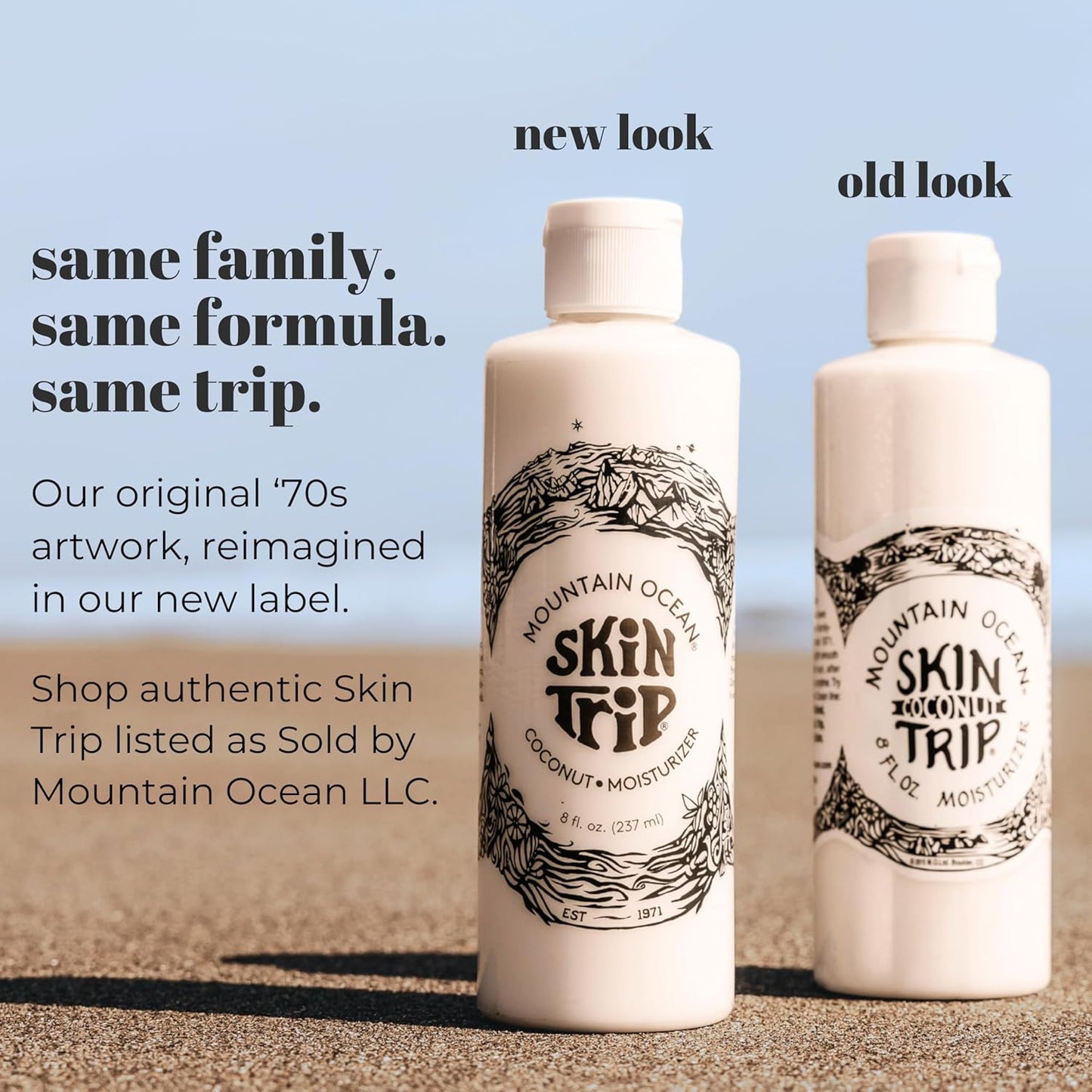 Mountain Ocean The Original Skin Trip Coconut Body Lotion, 8 Oz (Pack of 3), Lightweight, Fast Absorbing Moisturizer, with Coconut Oil, Aloe Vera, & Lanolin (New Look, Same Formula)