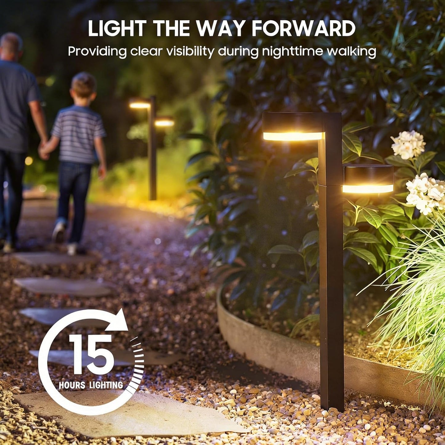 Solar Pathway Lights Outdoor Waterproof, 6 Pack with 12 Head Solar Lights Outdoor Super Bright Up to 15Hrs, Auto On/Off Garden Light for Yard Patio Path Walkway Driveway Outside Decor