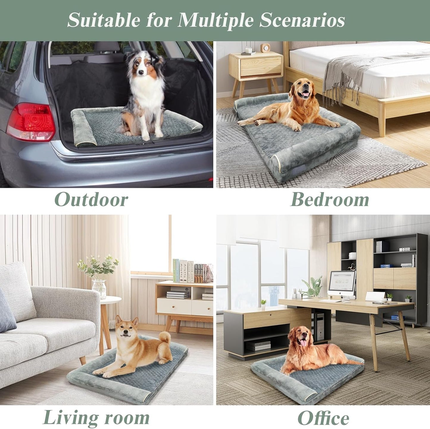 Orthopedic Dog Bed for Large Dog,Memory Foam Cat Bed with Stickable Design Waterproof Pet Couch Bed with Washable Removable Cover(36 in,Darkgrey)