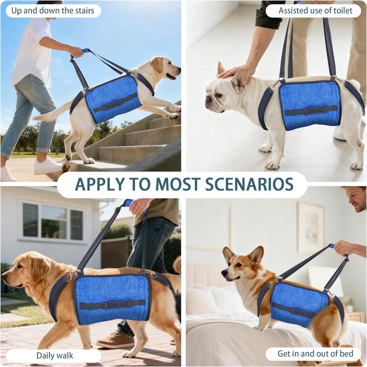 Adjustable Dog Lift Harness, Dog Carry Sling Provides Rear Leg Support for Arthritis and After ACL Surgery Dogs,Suitable for Medium to Large Dogs,XXL