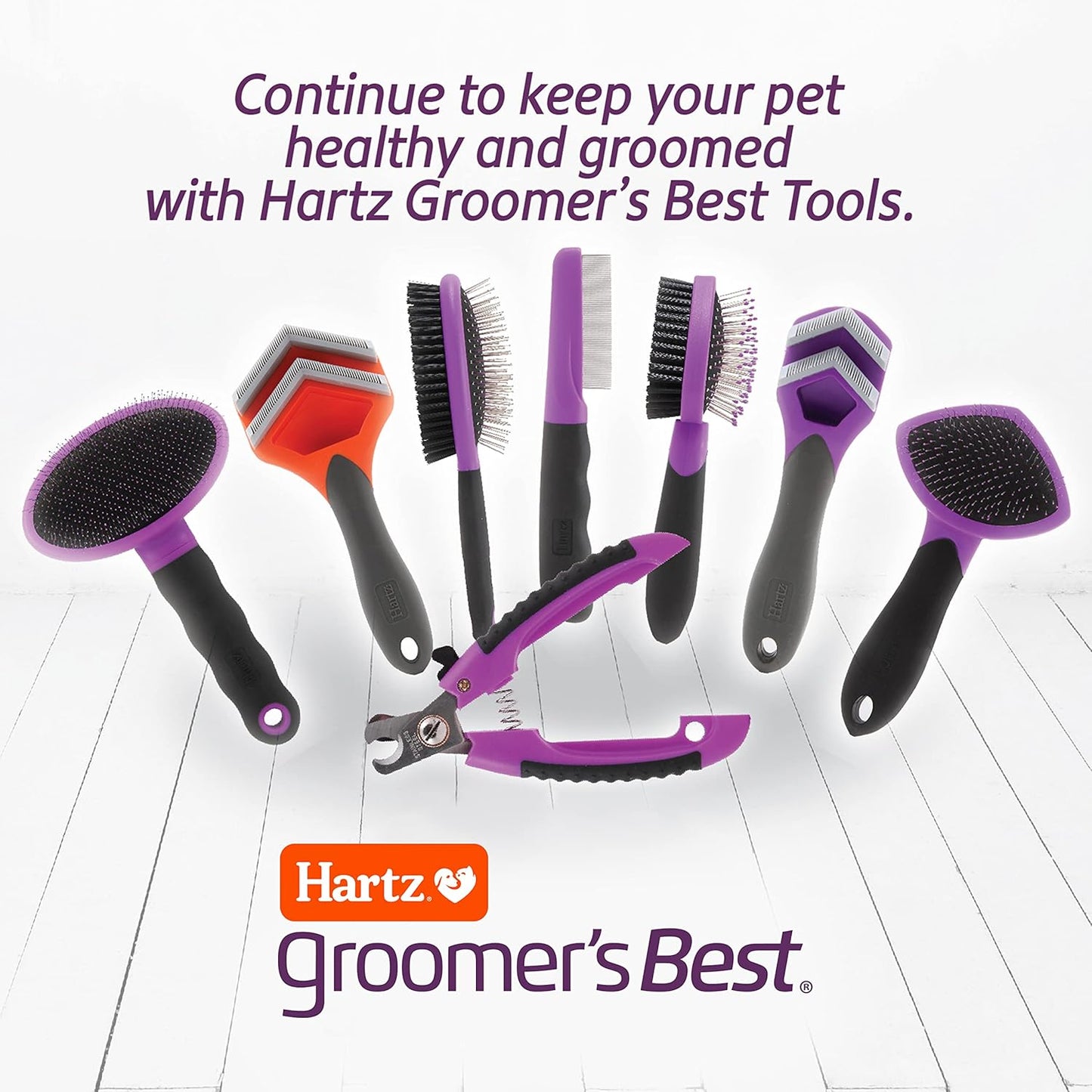 Hartz Groomer's Best Small Slicker Brush for Cats and Small Dogs, Black/Violet, 1 Count