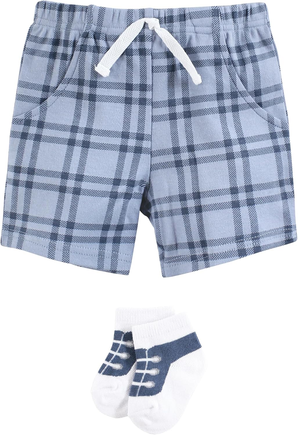 Hudson Baby Unisex Baby Bodysuit, Short and Sock, 3-Piece Set