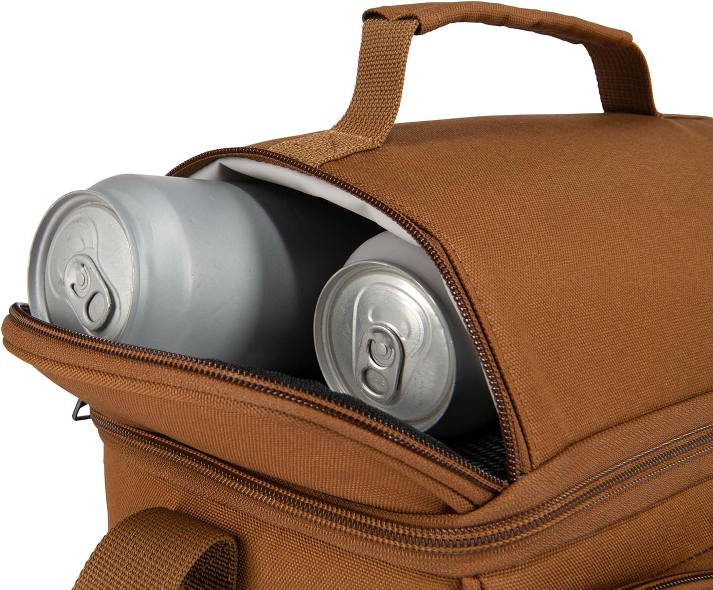 Carhartt Camping Cooler, Worksite Lunchbox, Soft Shell Lunch Bag for Construction Sites, Work and Everyday Use, Brown