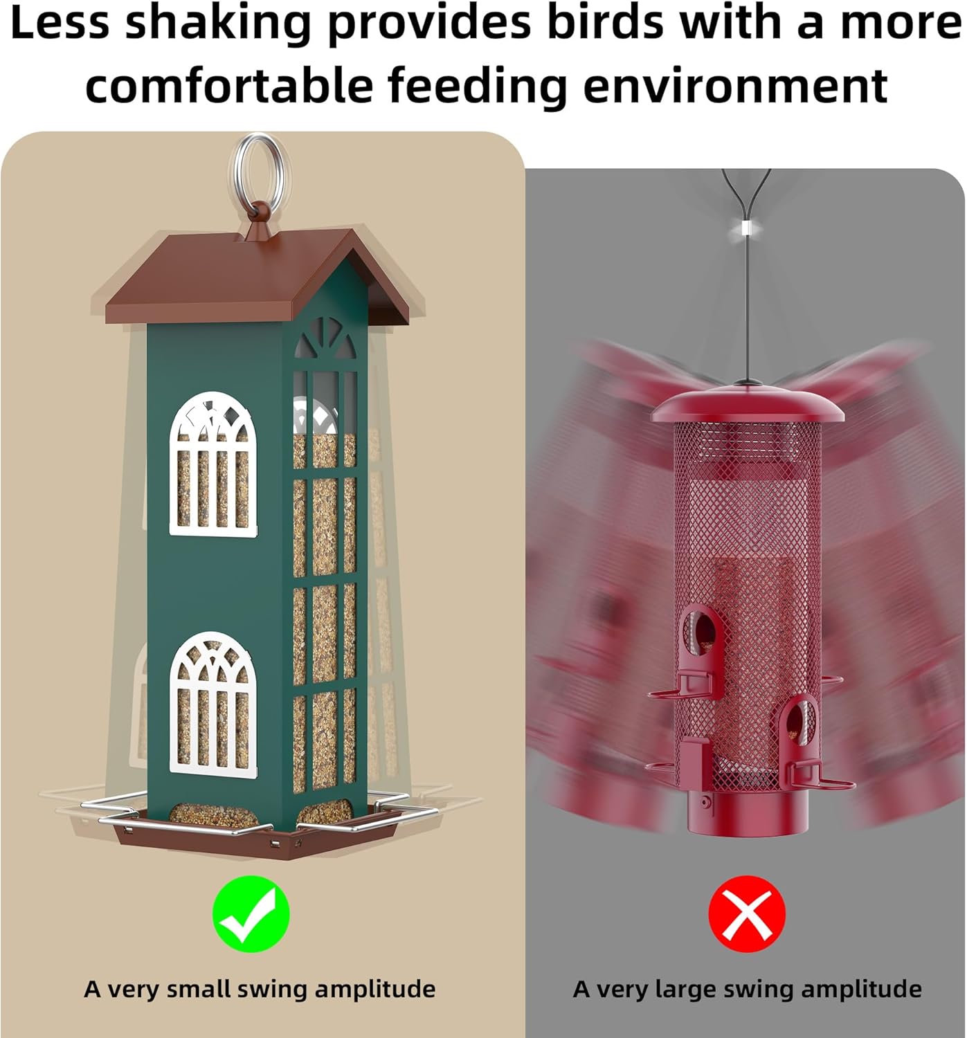 Metal Bird Feeder Bird Feeders for Outdoors Hanging,Waterproof and Rust-Proof,Easy Cleaning,Wild Bird Feeders Attracting Chickadees Goldfinches Cardinals Finches and Sparrows