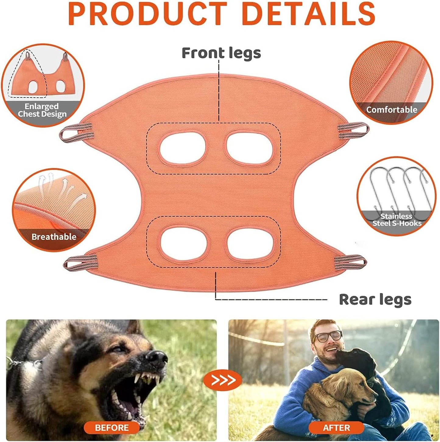 Pet Grooming Hammock Dog Grooming Hammock Harness Dog Holder for Grooming Suitable for Pet Nail Trimming Ear/Eye Care Including Pet Nail Clippers Files Combs (Blue)