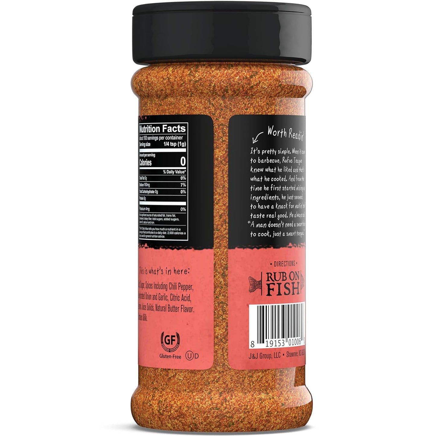 Rufus Teague Fish Rub, 2 Pack, Premium Barbecue Seasoning & Dry Rub for Smoking and Grilling, Award-Winning Flavor for Fish, Seafood & More, Gluten-Free, 6.8 oz