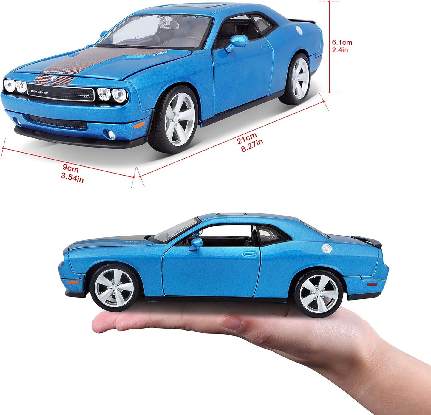 Maisto 1:24 Scale 2008 Dodge Challenger SRT8 Diecast Vehicle (COLORS VARY) , Blue
