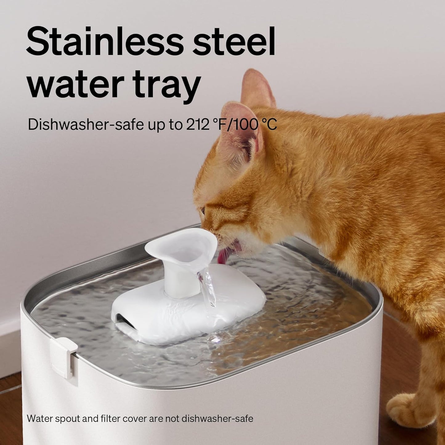 PETLIBRO Upgrade Cat Water Fountain + 4 Packs Genuine Cat Fountain Filter Replacement, Dockstream 2 Smart App Monitoring 5G WiFi Auto Cat Fountain Stainless Steel Tray for Drinking, 3L/101oz