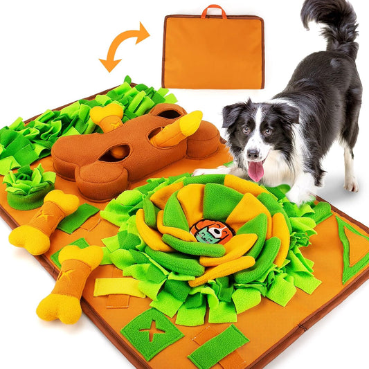 Awoof Snuffle Mat - Dog Enrichment Feeding Mat for Smell Training & Slow Eating, Interactive Dog Toy & Feed Game for Sniffing & Mental Stimulation