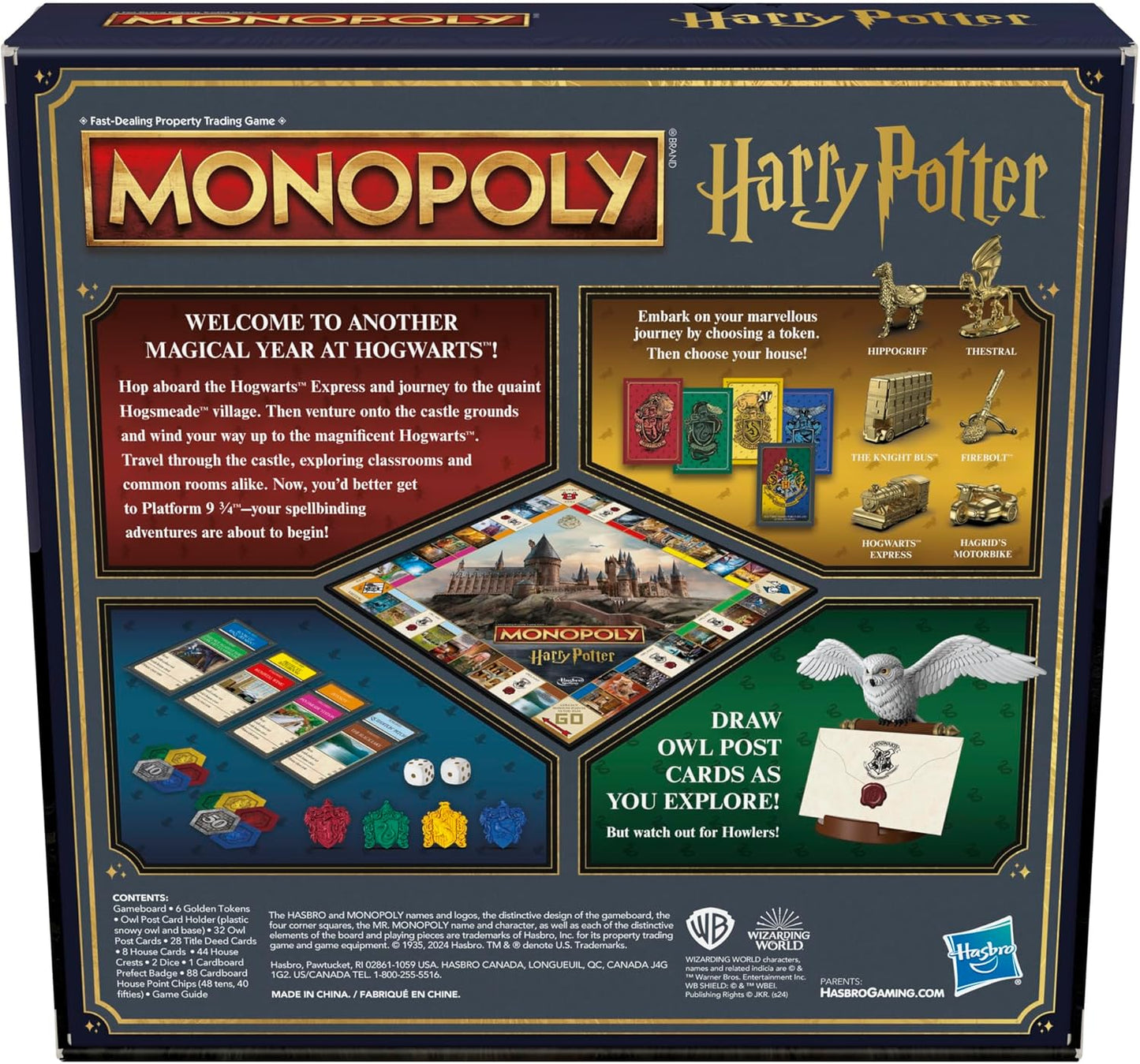 Hasbro Gaming Monopoly Harry Potter Edition Board Game | A Magical Adventure at Hogwarts | Ages 8 and Up | 2 to 6 Players | Family Games | Gifts for Kids and Adults