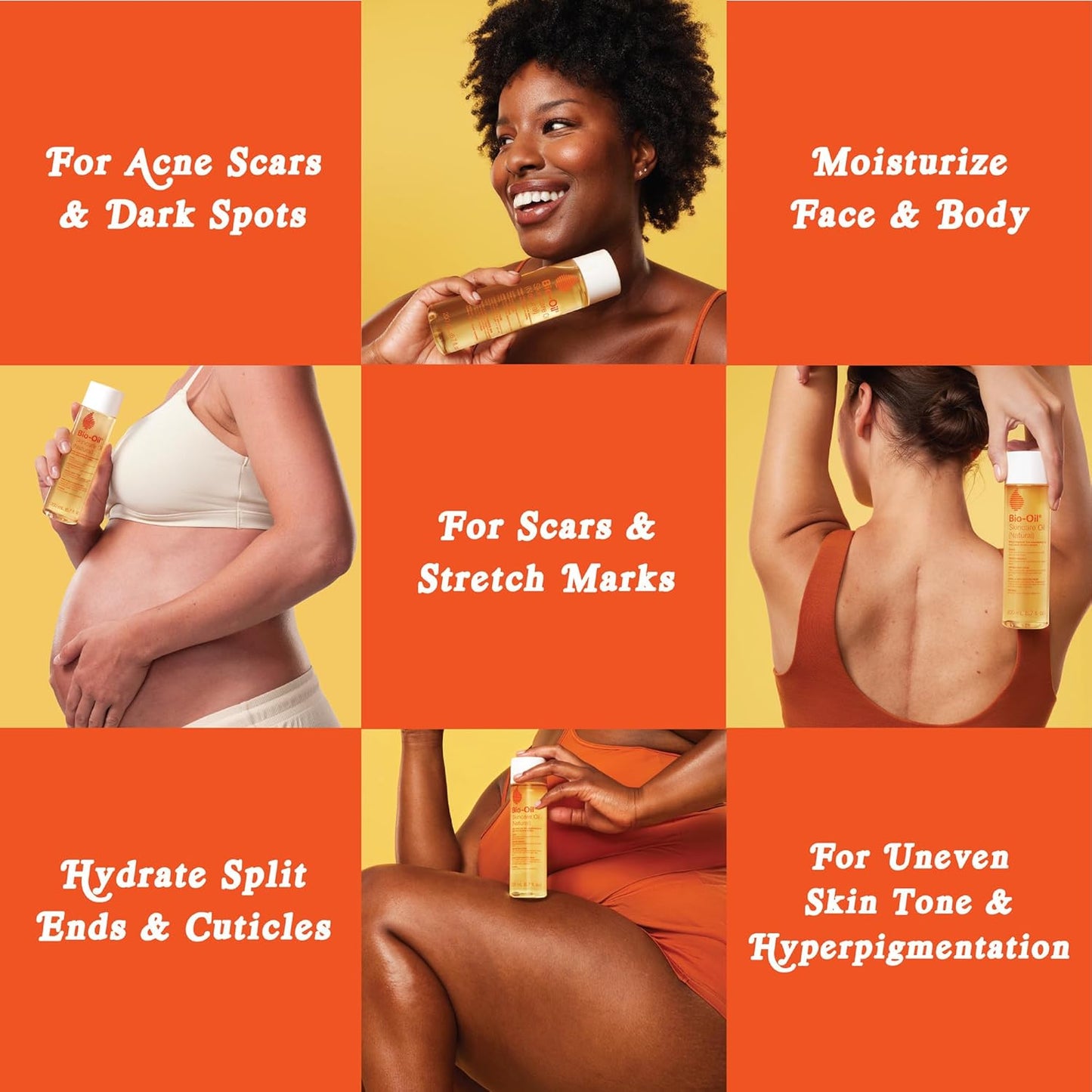 Bio-Oil Natural Skincare Oil, Serum for Scars and Stretch Marks, Face and Body Moisturizer for Dry Skin, Hair Oil, For All Skin Types, 4.2 Oz